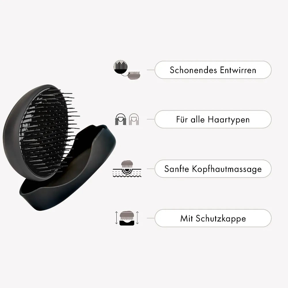  Detangler Brush, schonend Entwirren, für alle Haartypen, Sanfte Kopfhautmassage, mit Schutzkappe.