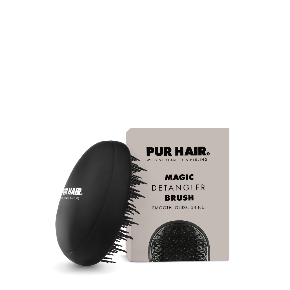 PUR HAIR Detangler Brush, in schwarz, mit Karton Verpackung.