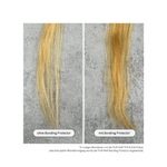 Links ohne Schutz mit sichtbar ausgedünnten Spitzen, rechts mit Schutz voller Haarstruktur.
