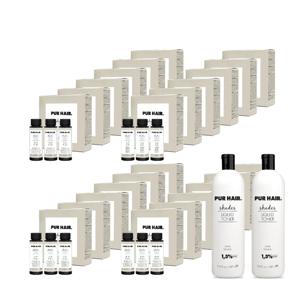 PUR HAIR Shades Partner Deal mit Liquid Tonern, Entwickler und verschiedenen Nuancen für Glossings.