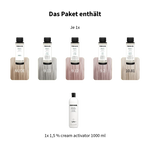  Shades Liquid Toner in den Nuancen Nude, 9.11, 9.12, 9.2 und 10.81 mit 1,5 Prozent Entwickler