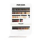 PUR HAIR Colour und Shades Farbkarte mit Haarfarbnuancen, Blond-, Rot-, Pastell- und Mischtönen.