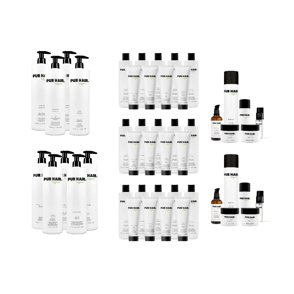 PUR HAIR Organic Partner Deal mit professioneller Haarpflege, Stylingprodukten und Verkaufsware