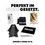 Werbe- und Salonzubehör mit Umhang, Handtüchern, Magic Brush Display, Poster und Werbematerial