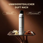 PUR HAIR Ultimate Gloss Glanzspray mit warmem Duft nach Vanille und Karamell.