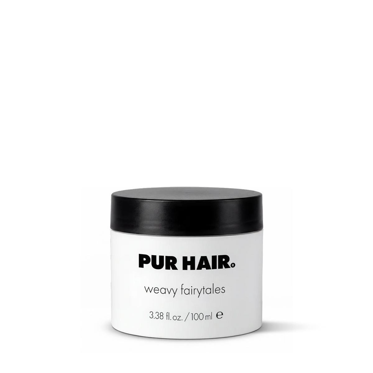 PUR HAIR Weavy Fairytales Haarwachs in der 100-ml-Dose mit schwarzem Schraubdeckel.