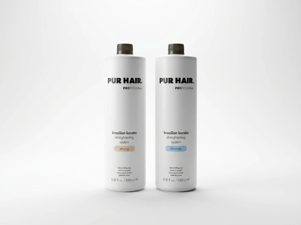 PUR HAIR Brazilian Keratin Strong und Blonde – professionelle Keratin-Haarglättung für unterschiedliche Haartypen.