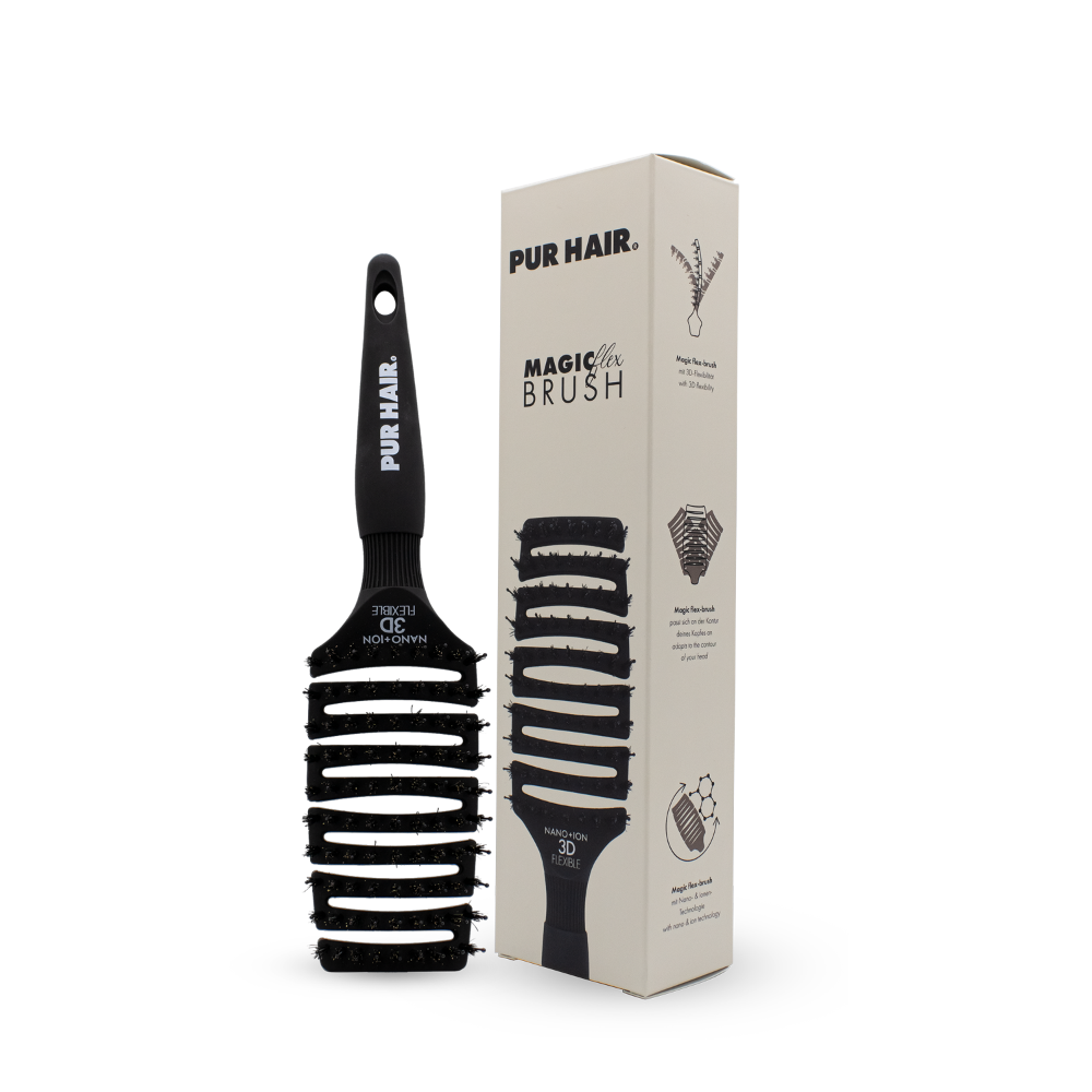 PUR HAIR Magic Flex Brush – schwarze flexible Haarbürste