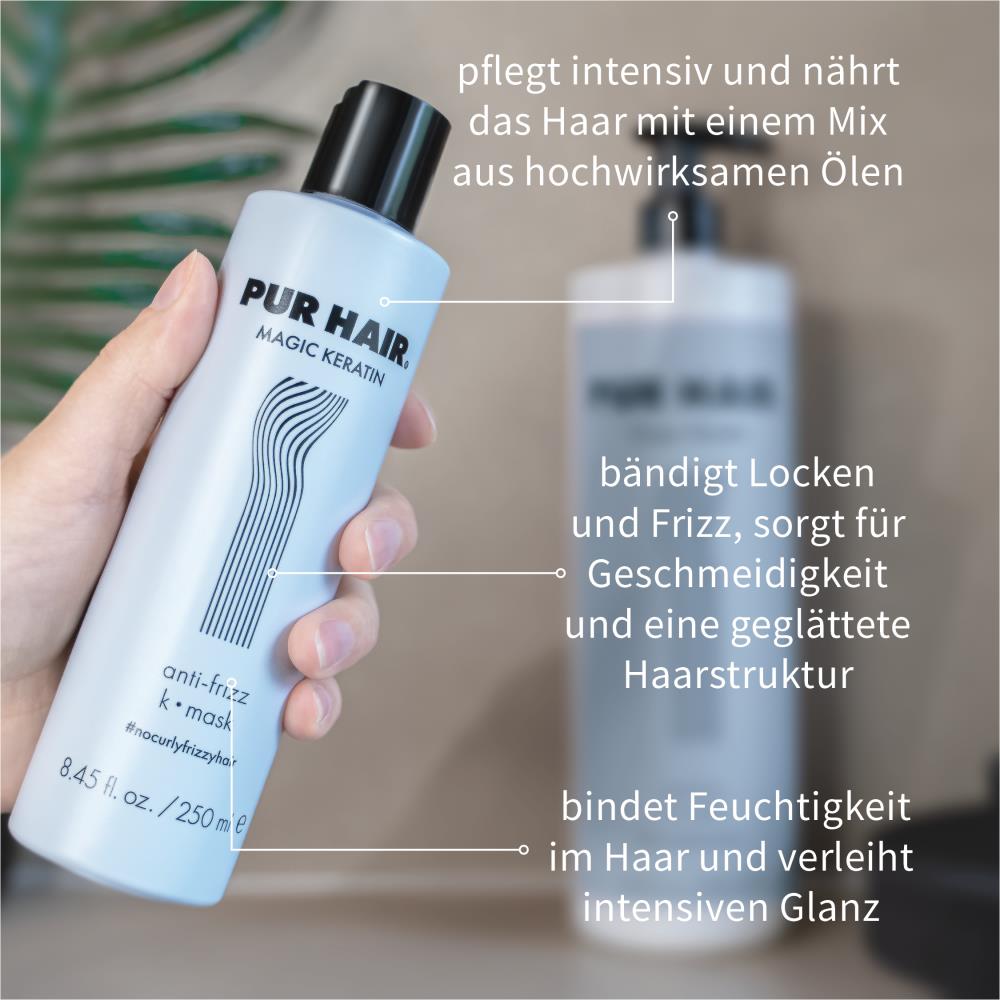 Anti-Frizz Haarsmaske gegen Frizz, pflegt intensiv mit hochwertigen Ölen, bändigt Locken und Frizz
