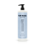 PUR HAIR Magic Keratin Shampoo, 1000 ml Flasche in hellblau mit schwarzem Pumpspender