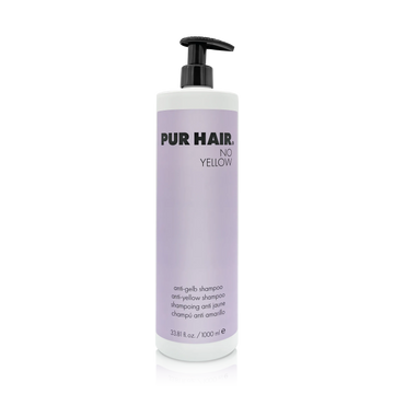 PUR HAIR No Yellow Anti-Gelb-Shampoo in der 1000-ml-Pumpflasche für blondes und aufgehelltes Haar.
