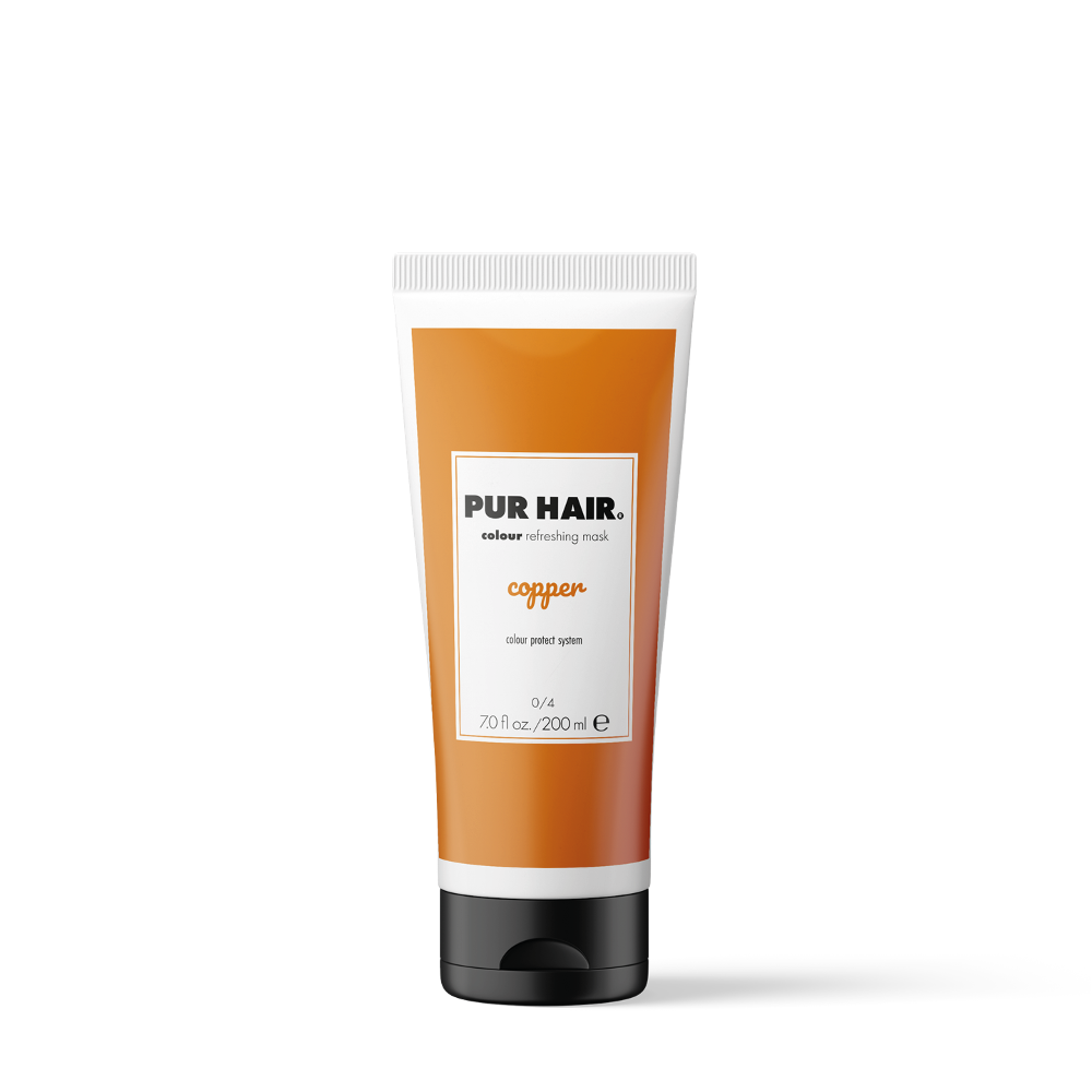 Farbauffrischende Haarmaske in orangener 200 ml Tube mit schwarzem Klappverschluss