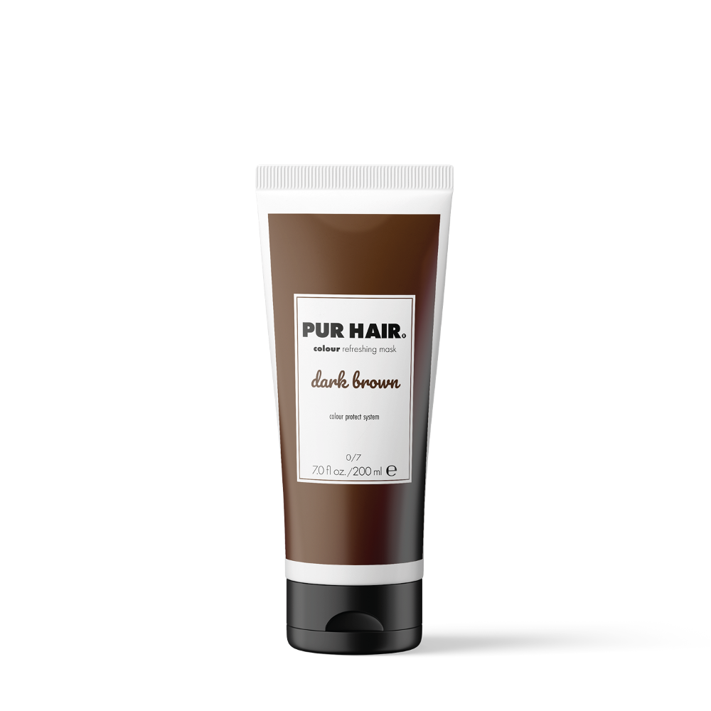 Farbauffrischende Haarmaske in dunkelbauner 200 ml Tube mit schwarzem Klappverschluss