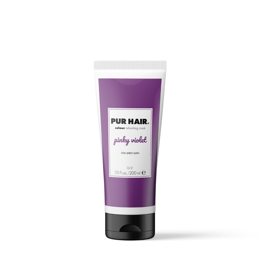 Farbauffrischende Haarmaske in violetter 200 ml Tube mit schwarzem Klappverschluss