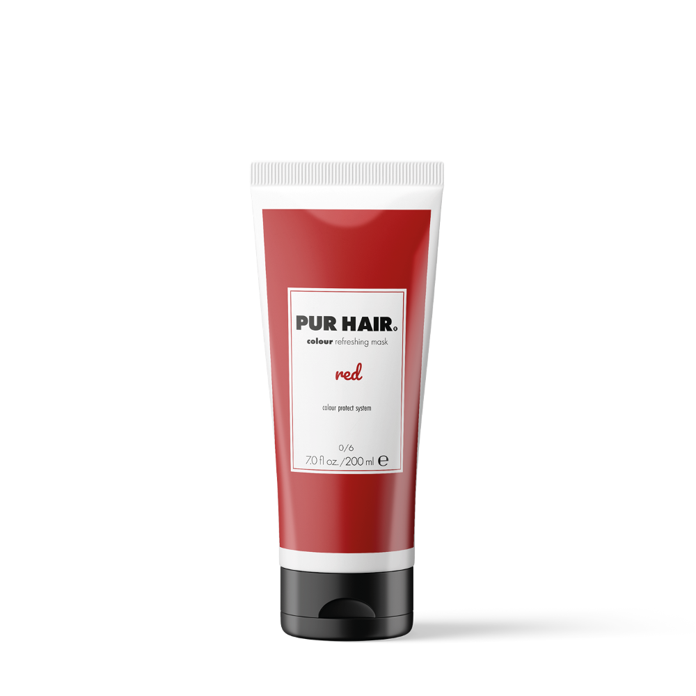 Farbauffrischende Haarmaske in roter 200 ml Tube mit schwarzem Klappverschluss