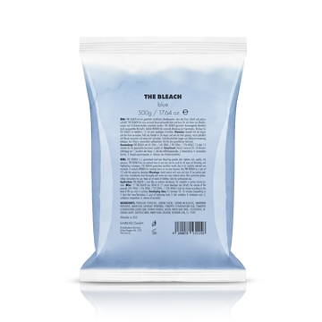 Hellblaue 500-g-Packung PUR HAIR THE BLEACH blue Blondierpulver mit schwarzer Produktbeschriftung