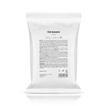 Weiße 500-g-Packung PUR HAIR THE BLEACH white Blondierpulver mit schwarzer Produktbeschriftung